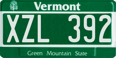 VT license plate XZL392