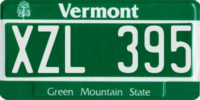 VT license plate XZL395