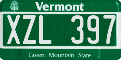 VT license plate XZL397