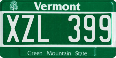 VT license plate XZL399
