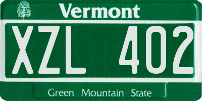 VT license plate XZL402
