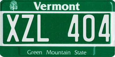 VT license plate XZL404