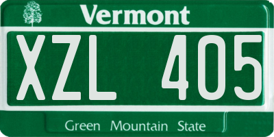 VT license plate XZL405