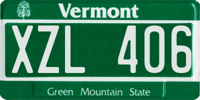 VT license plate XZL406