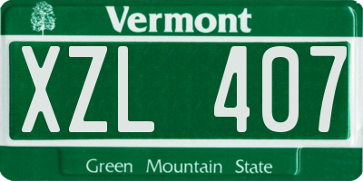 VT license plate XZL407