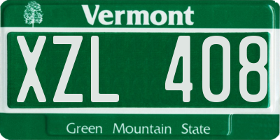 VT license plate XZL408