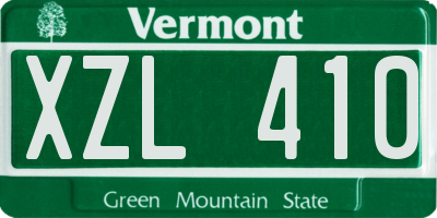 VT license plate XZL410