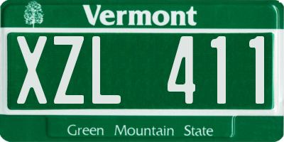 VT license plate XZL411