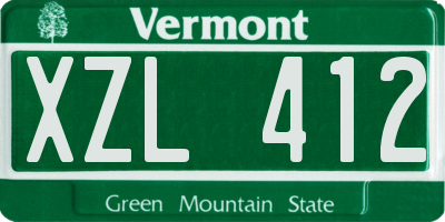 VT license plate XZL412