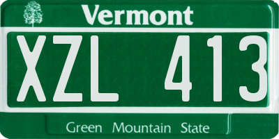 VT license plate XZL413