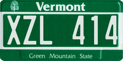 VT license plate XZL414