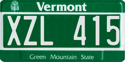 VT license plate XZL415