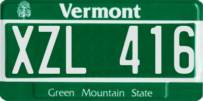 VT license plate XZL416