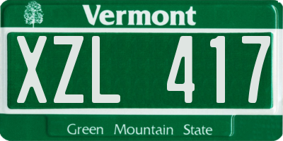 VT license plate XZL417