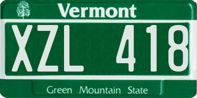 VT license plate XZL418