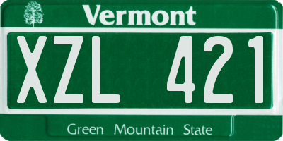 VT license plate XZL421