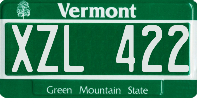 VT license plate XZL422