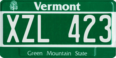 VT license plate XZL423