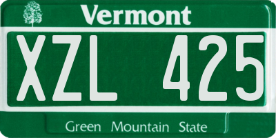 VT license plate XZL425