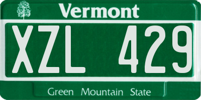 VT license plate XZL429