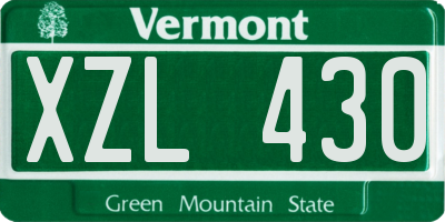 VT license plate XZL430