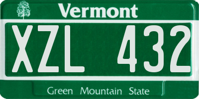VT license plate XZL432