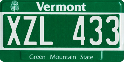 VT license plate XZL433