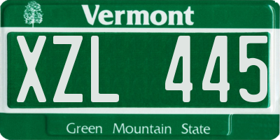 VT license plate XZL445