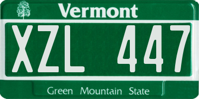 VT license plate XZL447