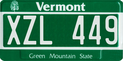 VT license plate XZL449