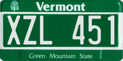 VT license plate XZL451