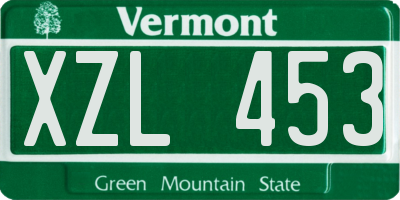 VT license plate XZL453
