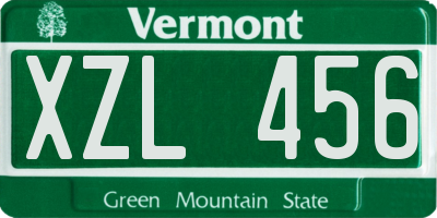 VT license plate XZL456