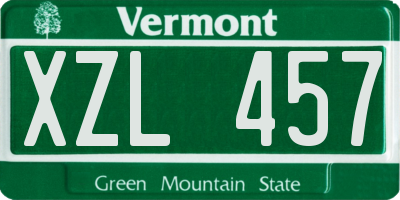 VT license plate XZL457