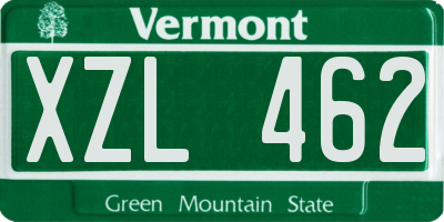 VT license plate XZL462