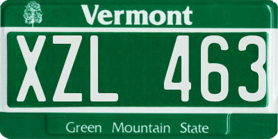 VT license plate XZL463