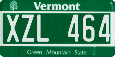 VT license plate XZL464