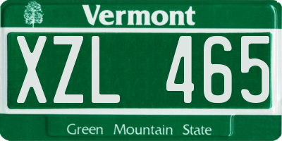 VT license plate XZL465