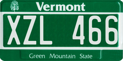 VT license plate XZL466