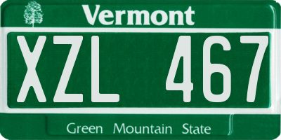 VT license plate XZL467