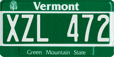 VT license plate XZL472