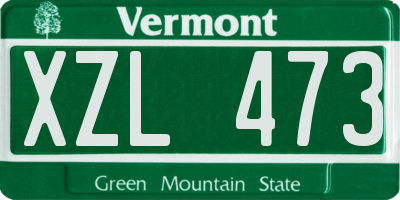 VT license plate XZL473