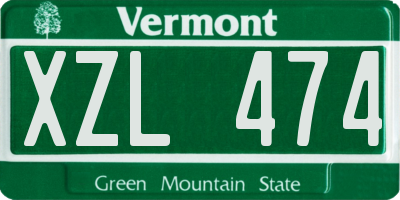 VT license plate XZL474