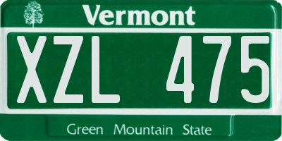 VT license plate XZL475