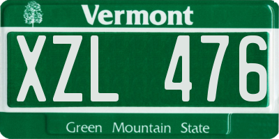 VT license plate XZL476