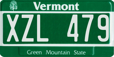 VT license plate XZL479