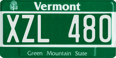 VT license plate XZL480