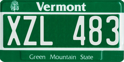 VT license plate XZL483