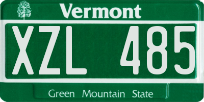 VT license plate XZL485