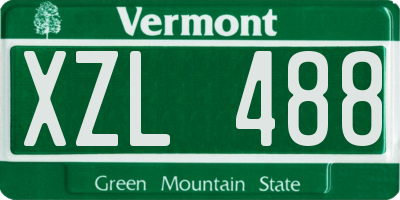 VT license plate XZL488